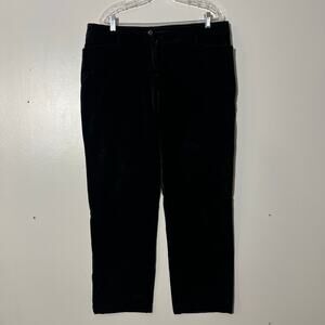 Eileen Fisher Velvet Black Straight Leg Casual Dress Pants Women’s Size Large